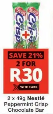 Checkers Nestlé Peppermint Crisp Chocolate Bar offer