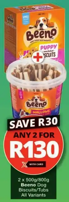 Checkers Beeno Dog Biscuits/ Tubs All Variants offer