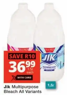 Checkers Jik Multipurpose Bleach All Variants offer