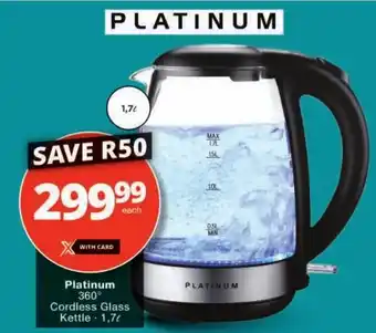 Checkers Platinum 360° Cordless Glass Kettle offer