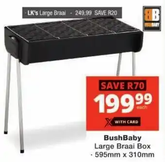 Checkers Bush Baby Large Braai Box offer