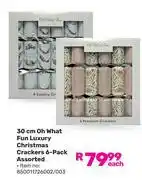 Game 30cm Oh What Fun Luxury Christmas Crackers 6 Pack Assorted-Each offer