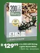 Game 4m 200 LED String Lights Warm White offer