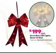 Game 61cm Bow LED Lights Silver Or Red-Each offer