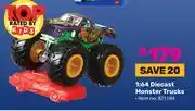 Game Hot Wheels 1:64 Diecast Monster Trucks offer