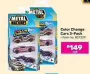 Game Zuru Metal Machines Color Change Cars 3 Pack-Each offer