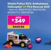 Game Dickie Police SUV, Ambulance, Helicopter Or Fire Rescue Unit offer