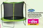 Bouceking 8 Ft (2.4m) Trampoline With Steel Ring & Enclosed Safety Net