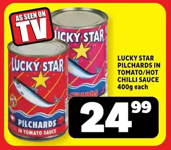 Usave Lucky star pilchards in tomato/ hot chilli sauce offer