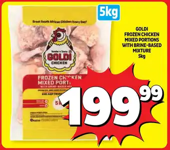 Goldi frozen chicken mixed portions with brine-based mixture