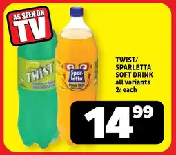 Usave Twist/ sparletta soft drink offer
