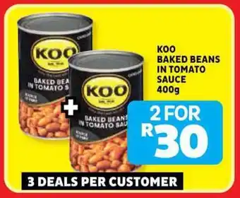 Usave Koo baked beans in tomato sauce offer