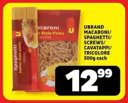 Usave Ubrand macaroni/ spaghetti/ screws/ cavatappi/ tricolore offer