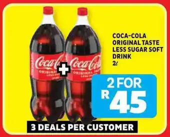 Usave Coca-cola original taste less sugar soft drink offer