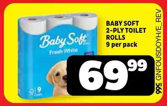 Usave Baby soft 2-ply toilet rolls offer