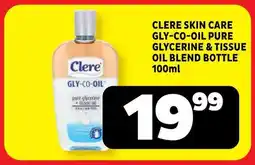 Usave Clere skin care gly-co-oil pure glycerine & tissue oil blend bottle offer