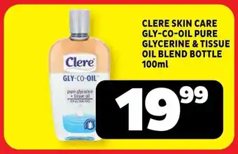 Usave Clere skin care gly-co-oil pure glycerine & tissue oil blend bottle offer
