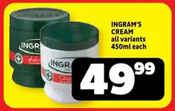 Usave Ingram's cream offer