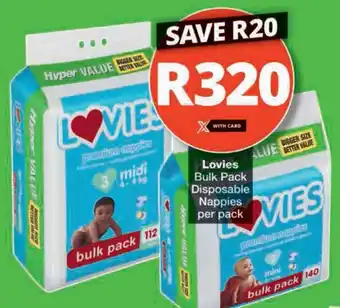 Checkers Hyper Lovies Bulk Pack Disposable Nappies offer
