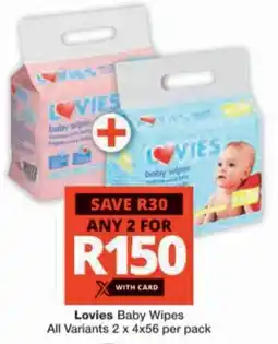 Checkers Hyper Lovies Baby Wipes All Variants offer