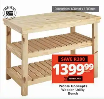 Checkers Hyper Profile Concepts Wooden Utility Bench offer