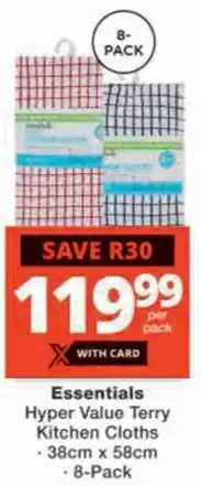 Checkers Hyper Essentials Hyper Value Terry Kitchen Cloths offer