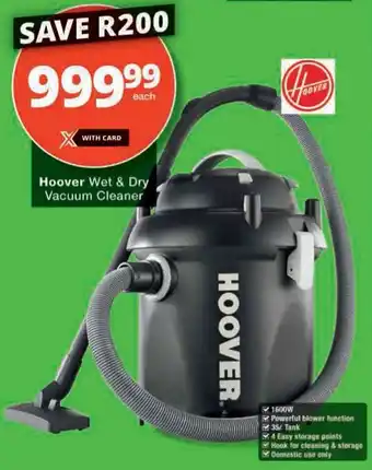 Checkers Hyper Hoover Wet & Dry Vacuum Cleaner offer