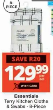 Checkers Hyper Essentials Terry Kitchen Cloths & Swabs offer