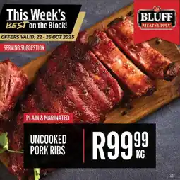 Bluff Meat Supply Uncooked pork ribs offer