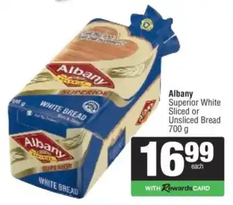 Spar Albany Superior White Sliced or Unsliced Bread offer