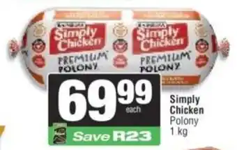 Spar Rainbow Simply Chicken Polony offer
