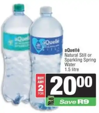 Spar aQuellé Natural Still or Sparkling Spring Water offer