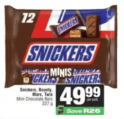 Spar Snickers, Bounty, Mars, Twix Mini Chocolate Bars offer