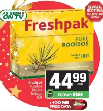 Spar Freshpak Rooibos Tagless Teabags offer
