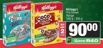 Spar Kellogg's Pre Sweet Range offer