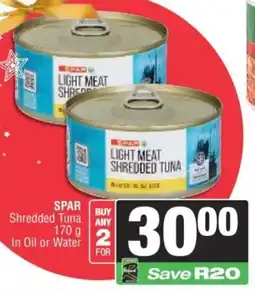 Spar SPAR Shredded Tuna In Oil or Water offer