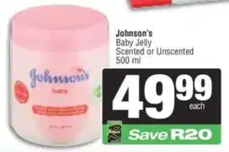Spar Johnson's Baby Jelly Scented or Unscented offer