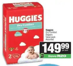 Spar Huggies Dry Comfort Diapers Value pack Assorted offer