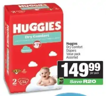 Spar Huggies Dry Comfort Diapers Value pack Assorted offer