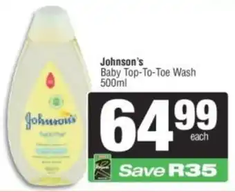 Spar Johnson's Baby Top-To-Toe Wash offer