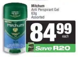 Spar Mitchum Anti Perspirant Gel Assorted offer