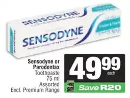 Spar Sensodyne or Parodontax Toothpaste Assorted offer