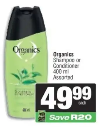 Spar Organics Shampoo or Conditioner Assorted offer