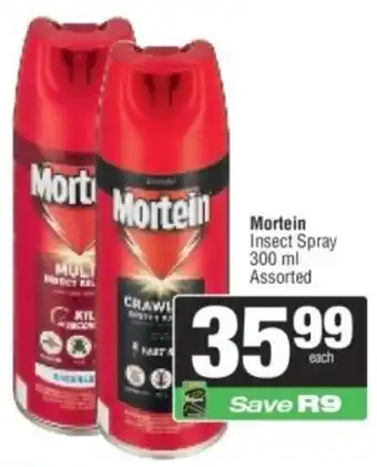 Spar Mortein Insect Spray Assorted offer