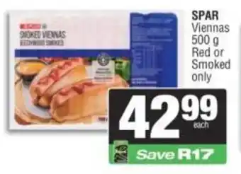 Spar SPAR Viennas Red or Smoked offer