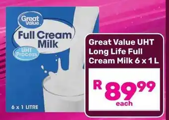 Game Great Value UHT Long Life Full Cream Milk offer