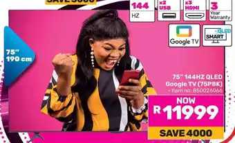 Game TCL 75" 144HZ QLED Google TV offer