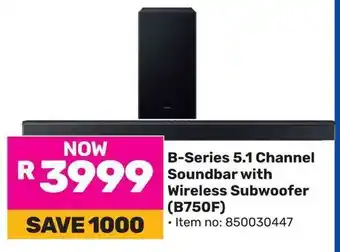 Game SAMSUNG B-Series 5.1 Channel Soundbar with Wireless Subwoofer offer