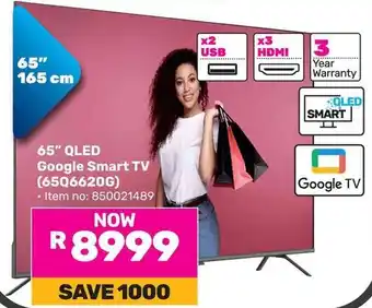 Game SKYWORTH 65" QLED Google Smart TV offer