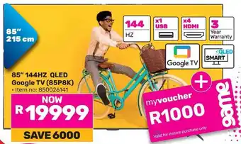 Game TCL 85" 144HZ QLED Google TV offer